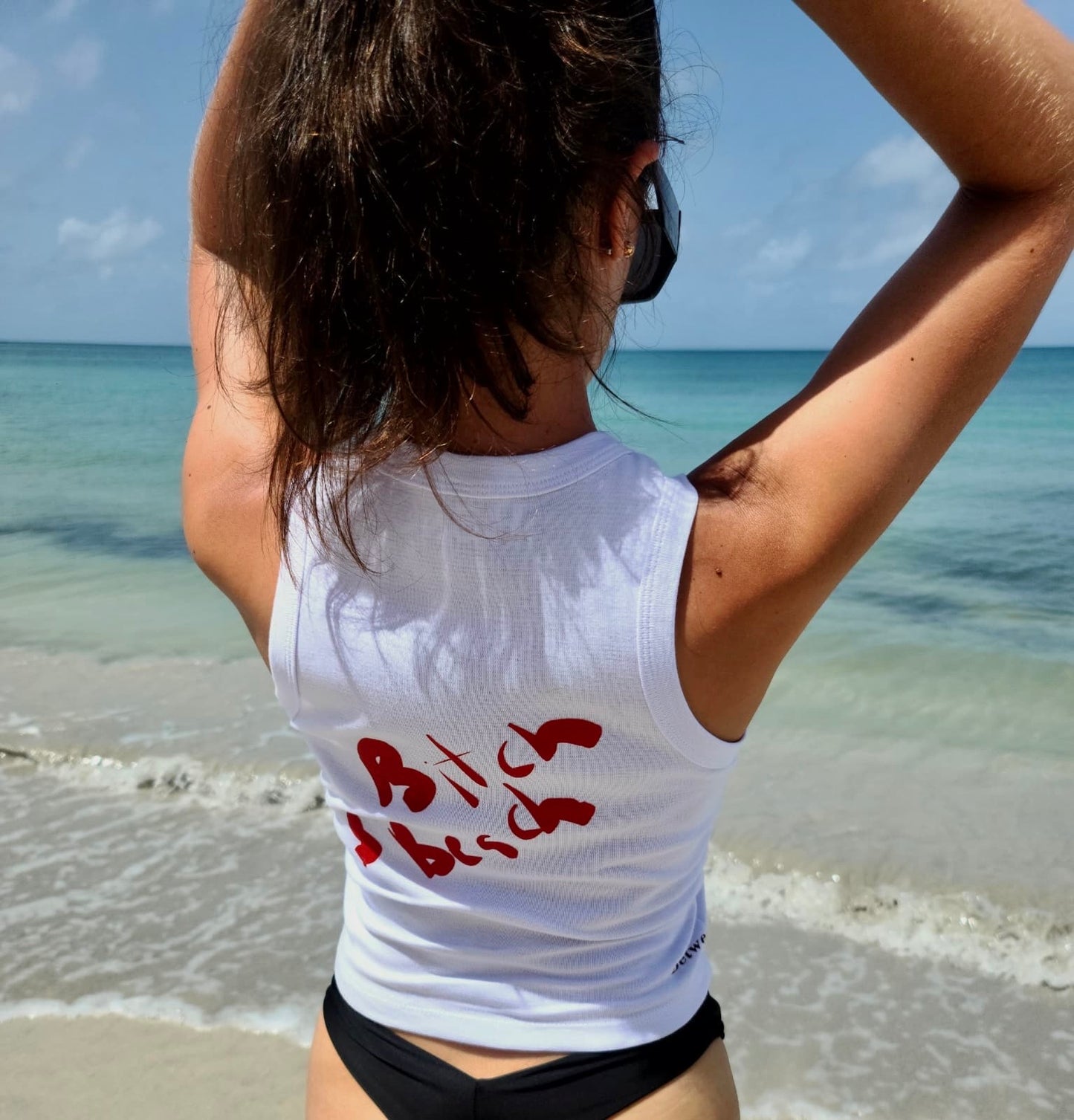 Graphic Tank top Bitch and Beach